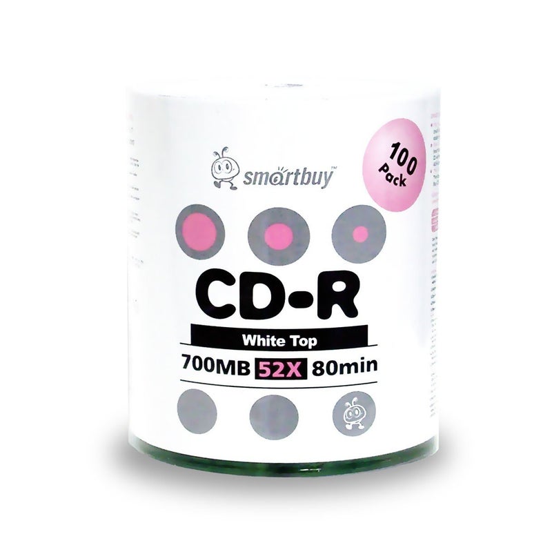 Smartbuy 700mb/80min 52x CD-R White Top Blank Video Recordable Media Disc (200-Disc) - Image 2